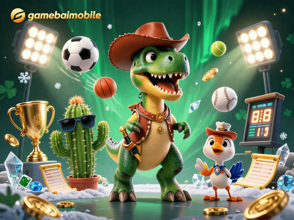 Gamebaimobile showcases thrilling sports betting action with mesmerizing 3D characters and effects.