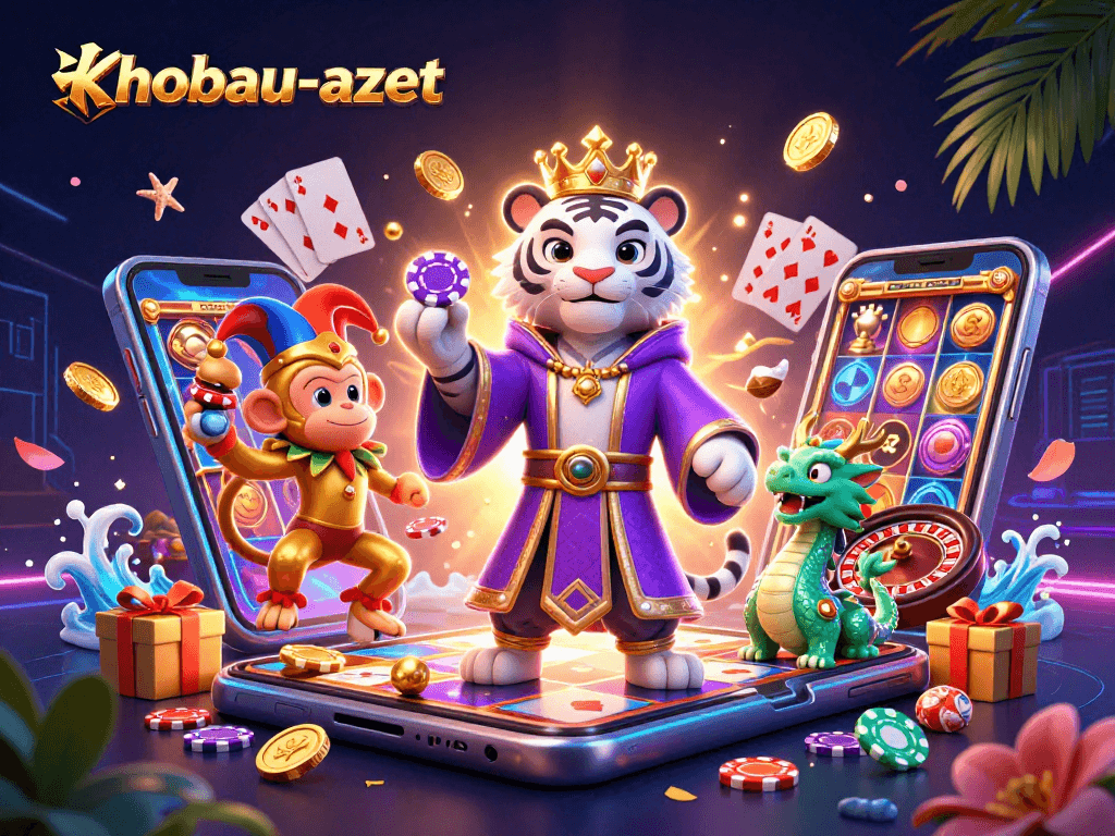 Engage with khobau-aztec's colorful slot game experience featuring vibrant 3D characters and exciting visuals.