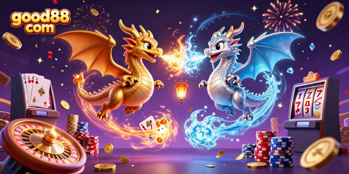 Engage with good88 com to experience thrilling casino adventures amidst dragons and vibrant gaming elements.