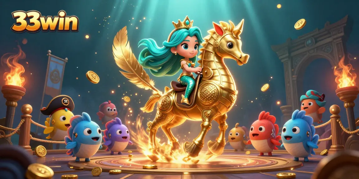Experience thrilling gameplay with 33win as a mermaid princess leads a dynamic casino-themed adventure.