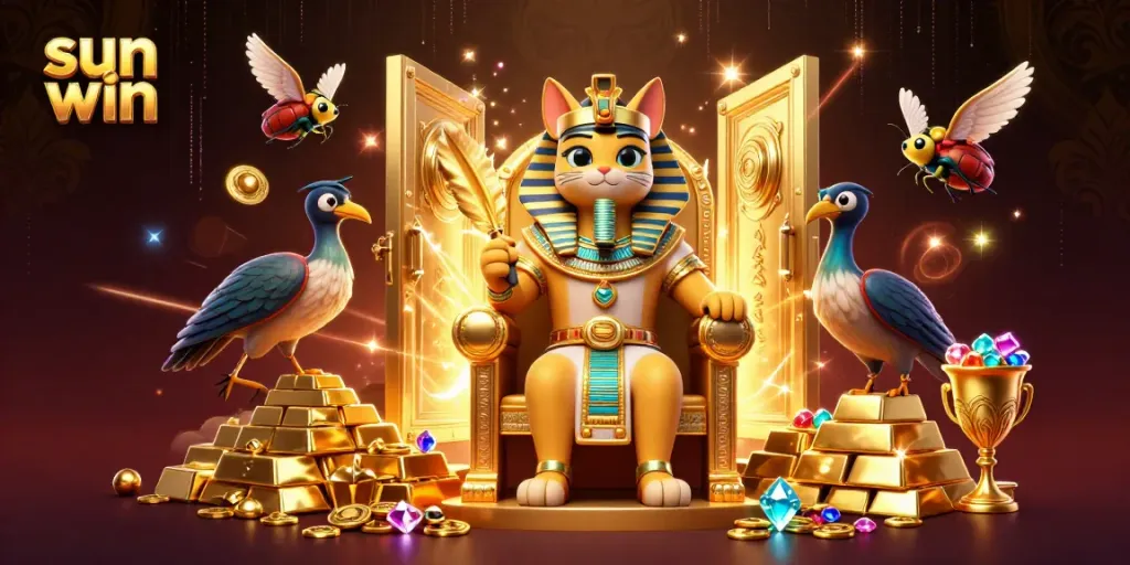 Win in style at sun win's dynamic gaming scene with treasures and golden elements!