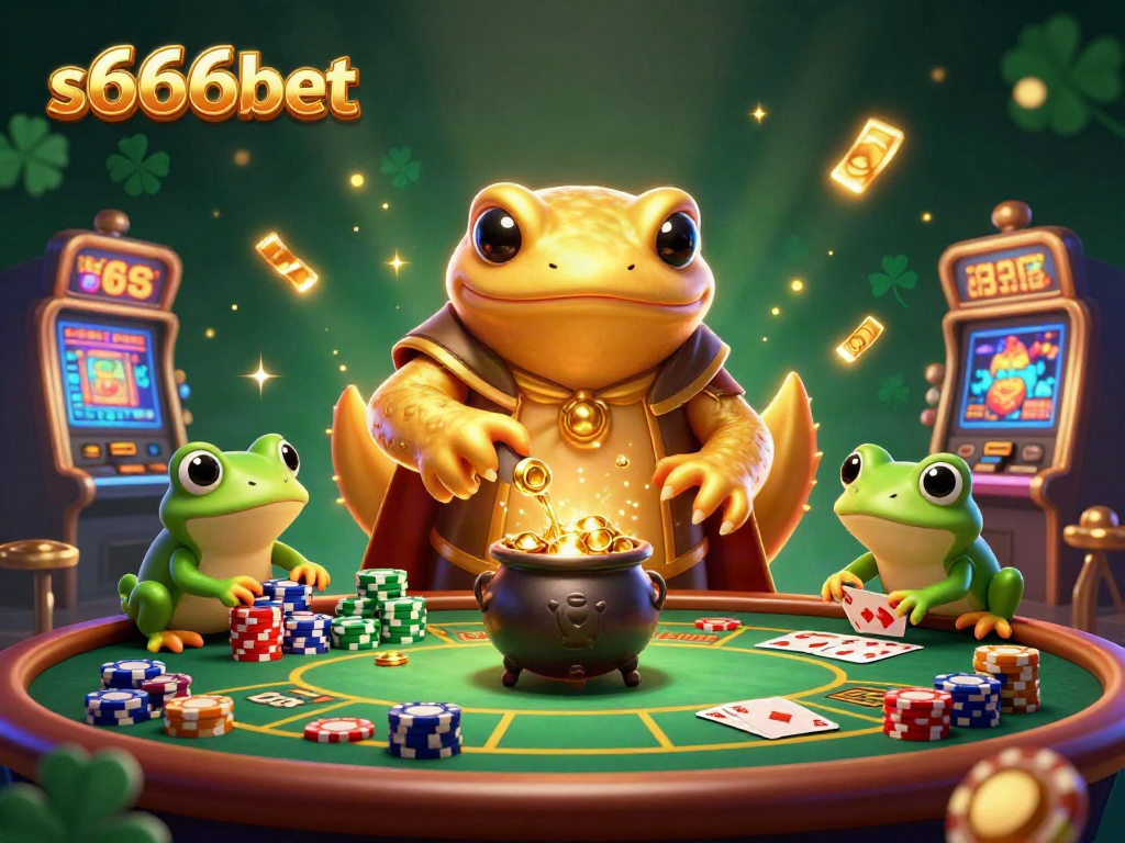 Experience the excitement of s666bet with golden gaming chips and colorful casino elements.