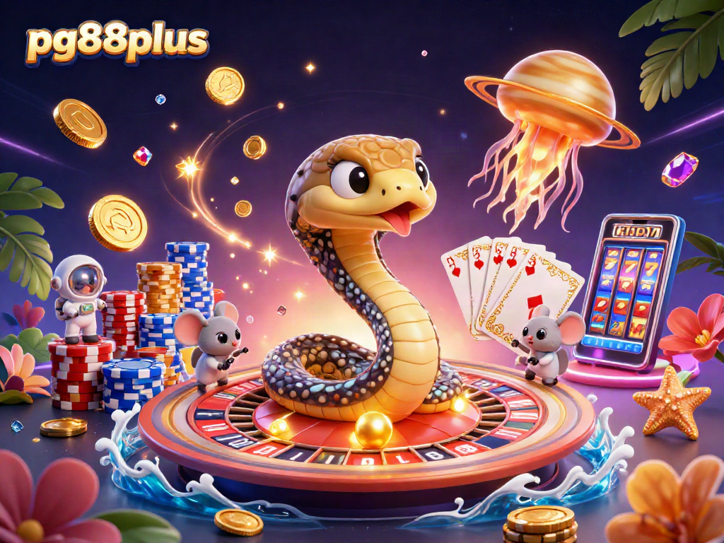 Experience thrilling gameplay at pg88plus as cartoon characters engage in cosmic casino adventures.