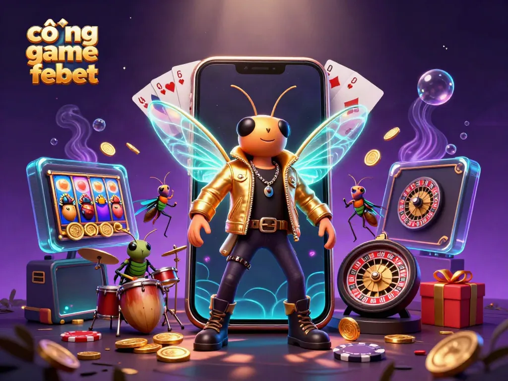 Experience exciting gameplay at cổng game febet with vivid 3D cartoon characters and dynamic casino elements.