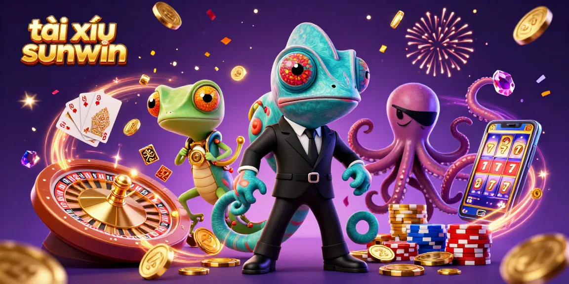Experience thrilling gameplay with tài xỉu sunwin surrounded by vibrant casino elements and characters.