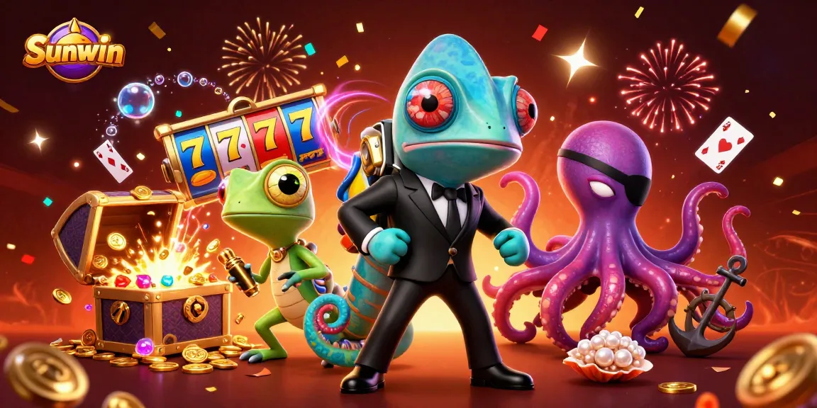 Experience thrilling gameplay at Sunwin with colorful slot reels and dynamic casino action!