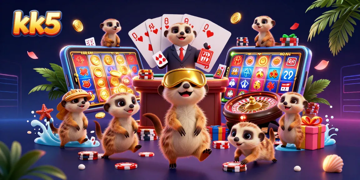 Experience thrilling gameplay at kk5 as meerkats manage a vibrant casino scene filled with excitement.