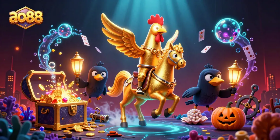 Experience thrilling wins at ao88 with a vibrant casino scene showcasing unique characters and dynamic gameplay elements.