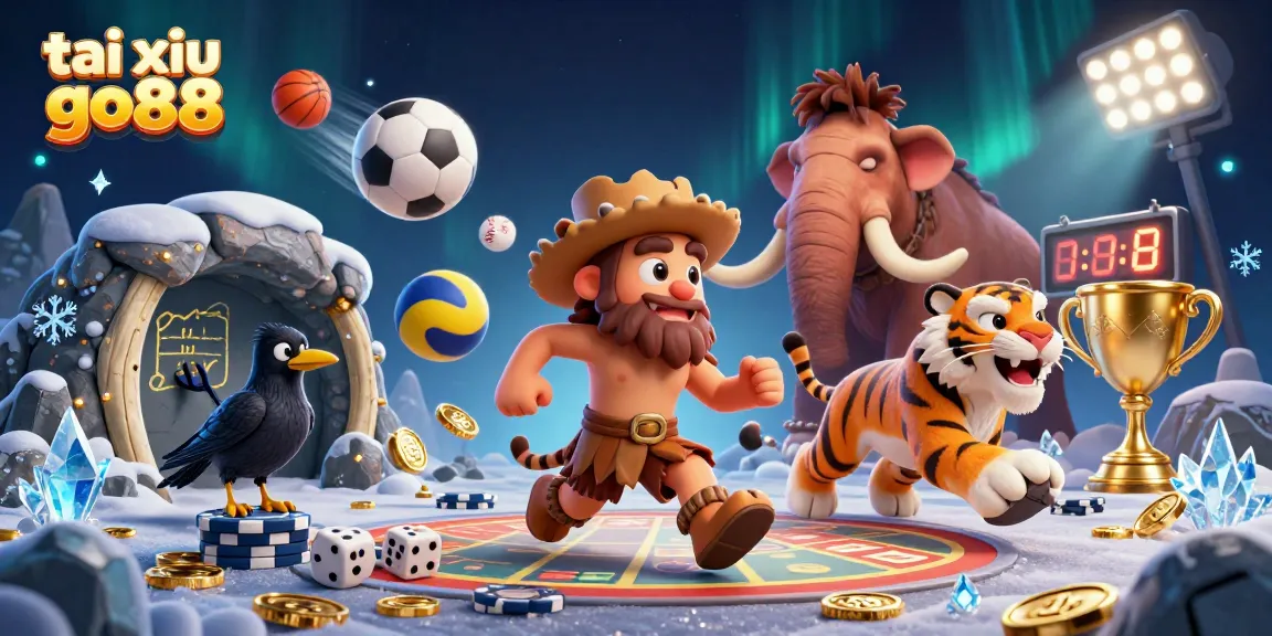 Experience the thrilling world of tai xiu go88 as a caveman and saber-toothed tiger run a prehistoric casino.
