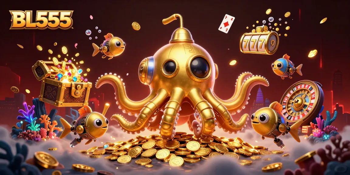 Experience BL555's thrilling underwater adventure with gaming treasures and vibrant characters.