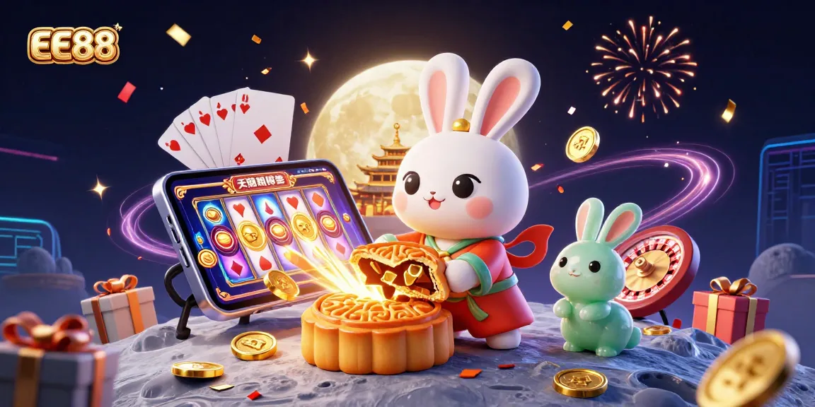 Experience thrilling moments at EE88 with 3D cartoon rabbits, golden coins, and vibrant slot games.