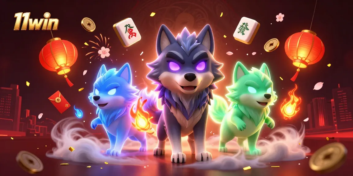 Win big with 11win's vibrant casino illustration showcasing gambling thrill.
