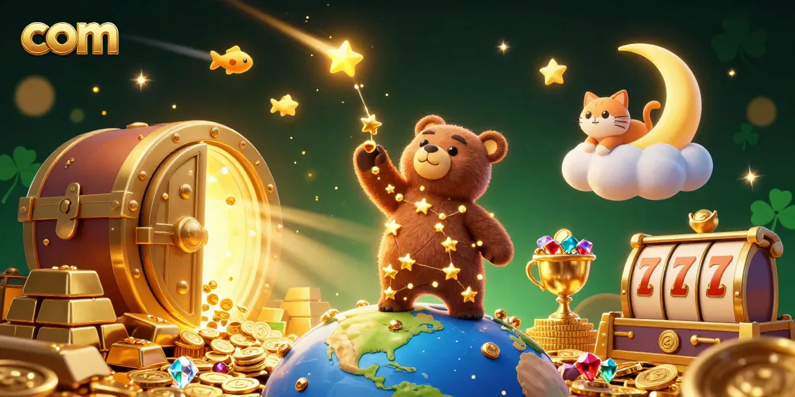 Win big with com as the constellation bear collects riches in a vibrant casino world.