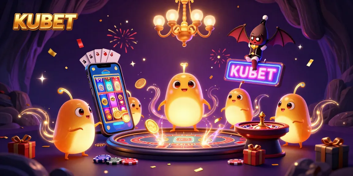 KUBET introduces an enchanting scene with glowworms illuminating a vibrant casino environment, enhancing online gaming excitement.